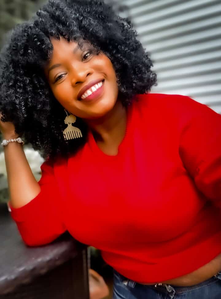 Kerri-Ann In a red sweater