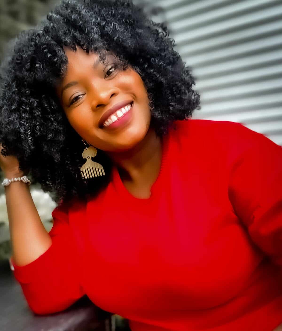 Kerri-Ann In a red sweater